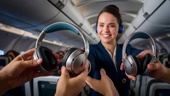 Does Delta give free headphones on flights?