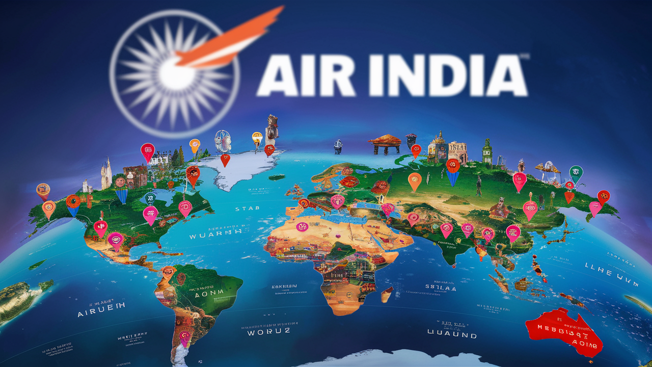 How many destinations does Air India fly?