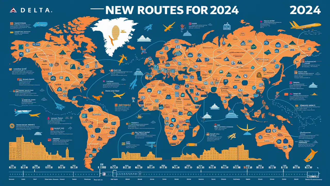 What are Delta's new routes for 2024?